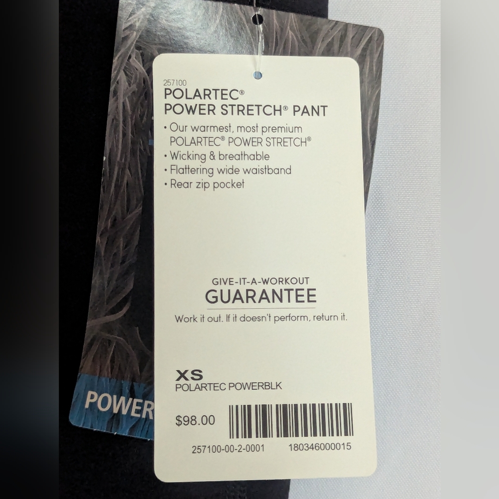 New Athleta XS Polartec Power Stretch Pants Low Rise Tall Fleece Straight Plush - Picture 3 of 8